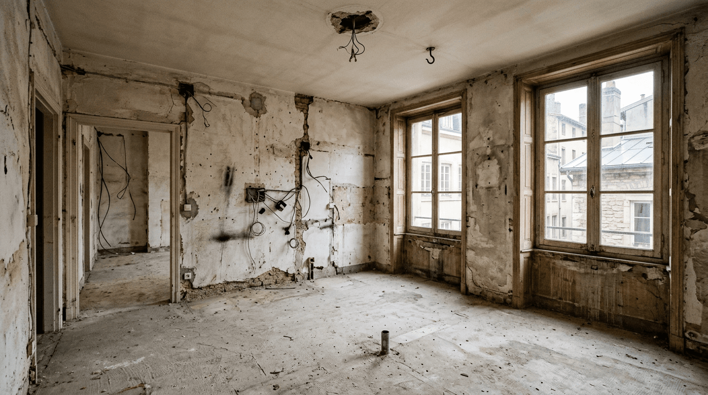 Espace de vie avant sa rénovation